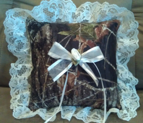 Ring Bearer Pillow: Mossy Oak® BreakUp with Accent Lace (choice of color)