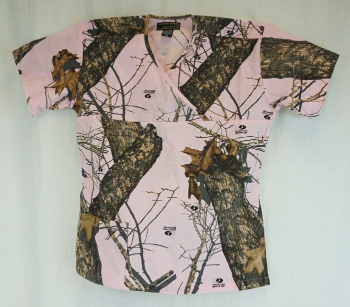 New Mossy Oak Breakup Camo Scrubs Top - Pink Mossy Oak® Break-Up Nursing