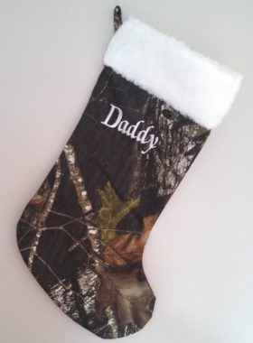 Christmas Stocking With Choice of Monogram: New Mossy Oak Break Up ®