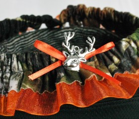 The Formal Sportsman Garter: Mossy Oak ® Break Up , Blaze Orange Trim & Buck Charm