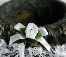 Wedding Garter: Mossy Oak® Break-Up Camo, Choice of Lace Color