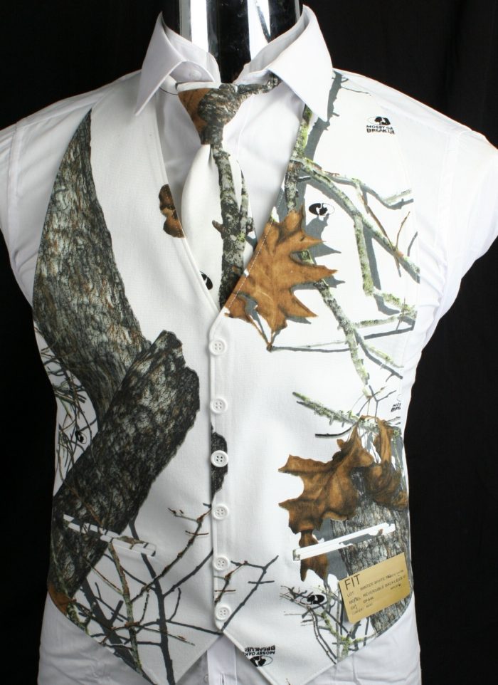 The Formal Sportsman Mossy Oak Winter Brush ® Camo Backless Vest Wedding