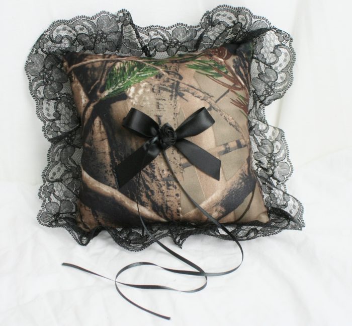 The Formal Sportsman Realtree AP ® Camo Ring Bearer Pillow choice of lace Wedding